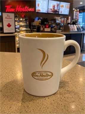 Tim Hortons Limited Edition #006 Ceramic Coffee Mug Tan Interior Collectible